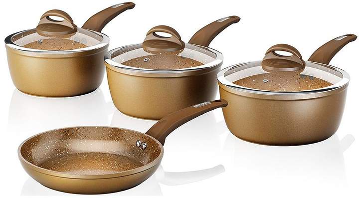 CeraStone 4-piece Saucepan Set In Gold