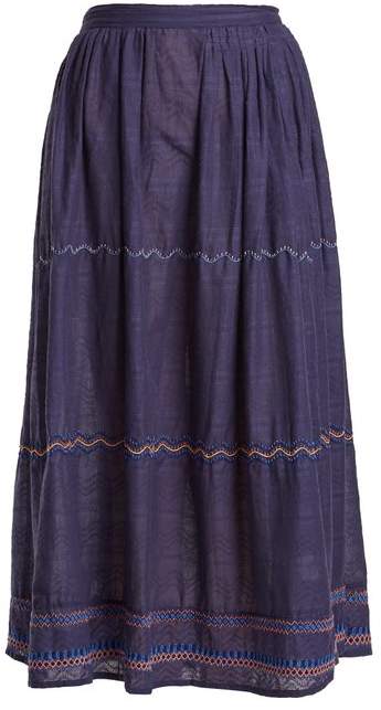 Cretan embroidered-cotton skirt