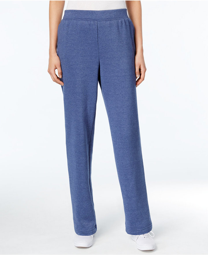 Karen Scott Petite Pull-On Fleece Pants, Only at Macy's - ShopStyle Women