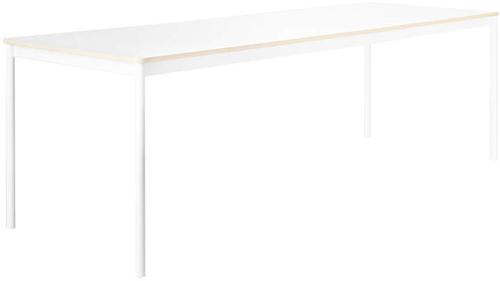 Muuto - Base Table 190 x 85 cm, Weiß / Sperrholzkante