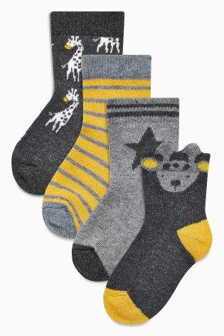 Boys Ochre Socks Four Pack (Younger Boys) - Grey