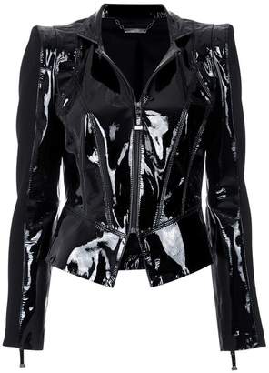 Women Leather Jacket Mandarin Collar - ShopStyle UK