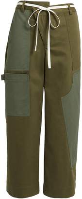 Monse Olive Wide Leg Cargo Pants