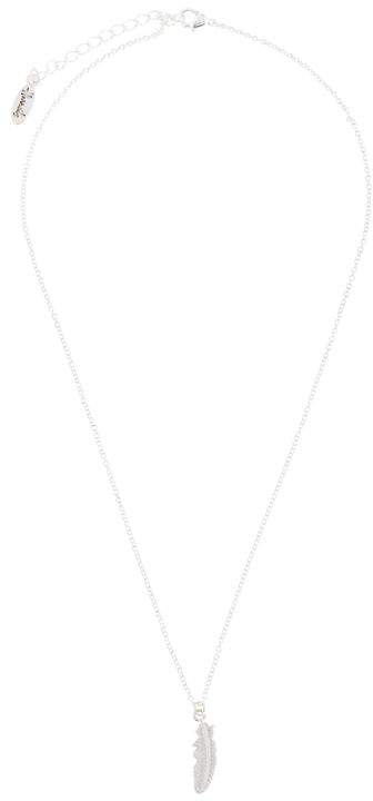 Silver Plated Feather Pendant Necklace