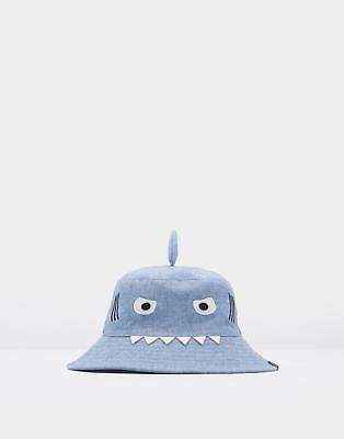 Baby Boys Tod Sunhat with Shark Print in Machine Washable Cotton in Blue