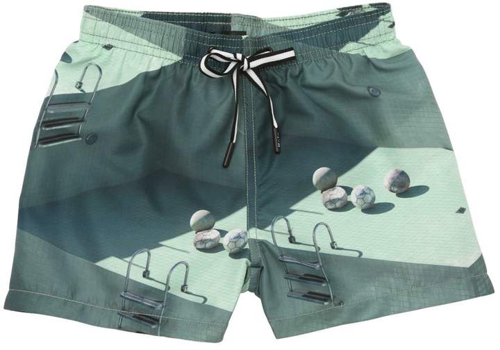 Pool Print Nylon Swim Shorts