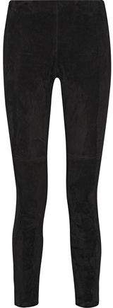 Stretch-Suede Skinny Pants