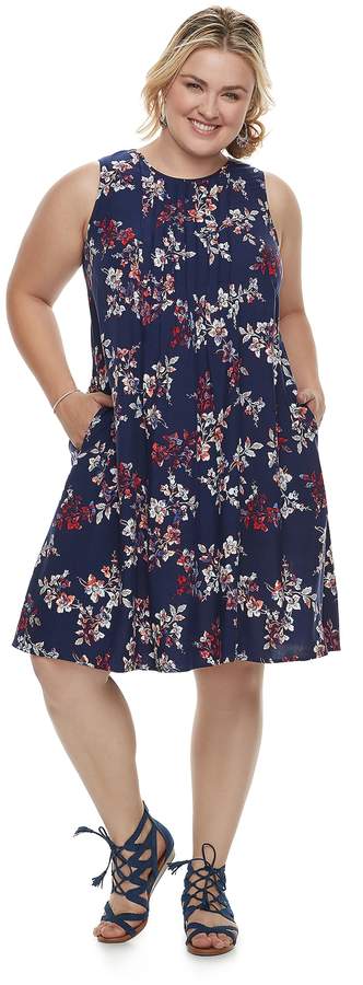 Sonoma Goods For Life Plus Size SONOMA Goods for Life Pintuck Challis Shift Dress