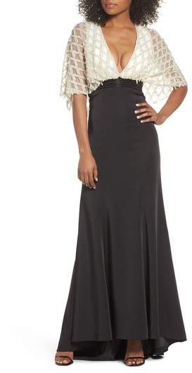 Plunging Beaded Gown