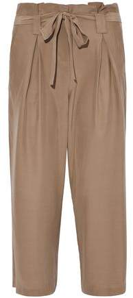 Belted Pleated Silk Culottes