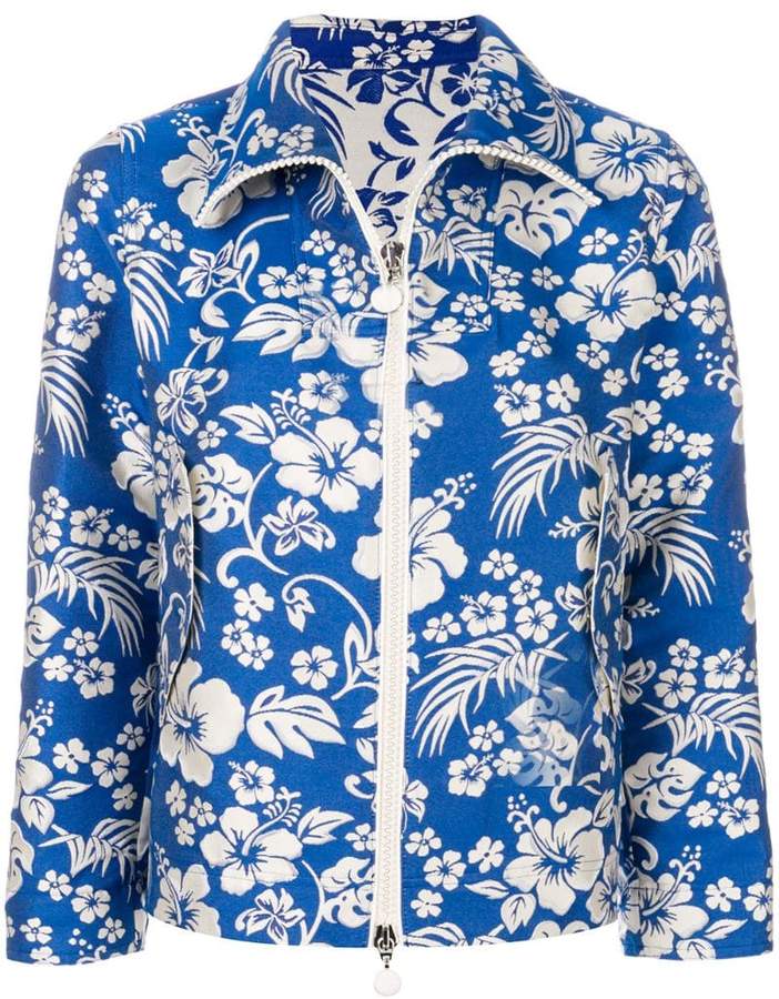 cropped floral print jacket
