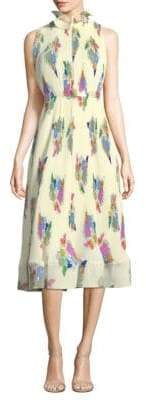 Sleeveless Pleated Ruffle Dress