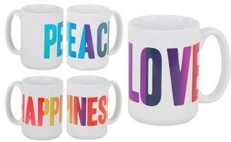 Sisters of Los Angeles Peace Love Happiness Set of 3 Mugs