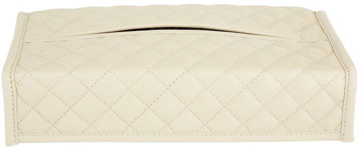 Riviere Quilted Tissue Box Cover, Cream