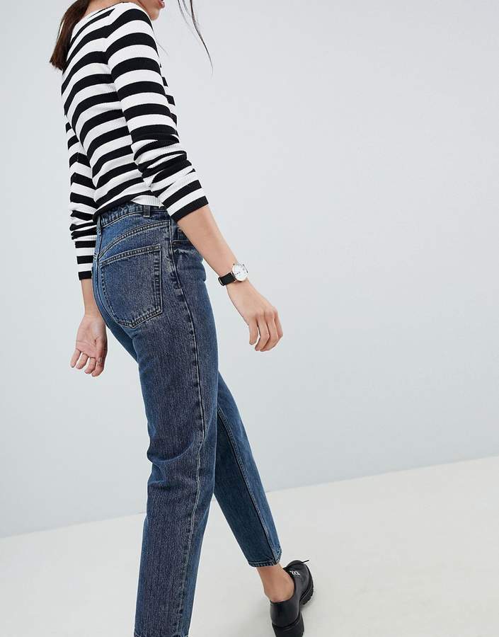 DESIGN – Recycled Florence – Jeans mit geradem Beinschnitt in verwaschenem Viola-Dunkelblau