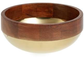 Wood & Metal Serving Bowl
