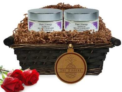 Pure Energy Apothecary Supreme Sensation Lavender Split Letter Pineapple Gift Basket