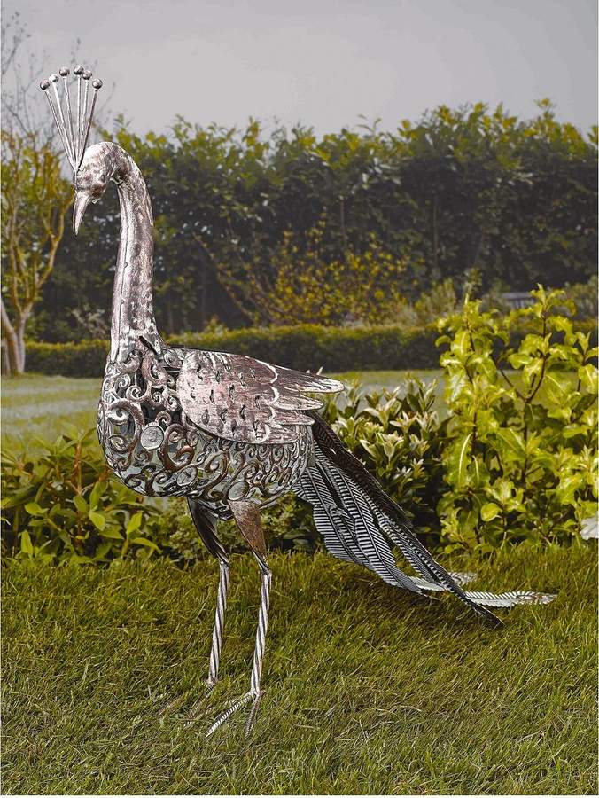 Smart Solar Metal Silhouette Peacock