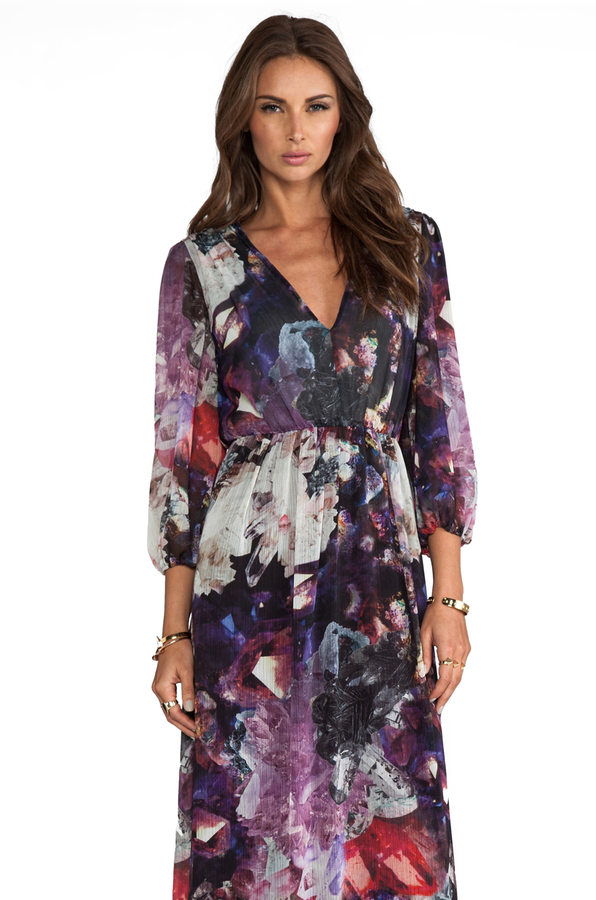 Alice + Olivia Lousia Blouson Sleeve Maxi Dress