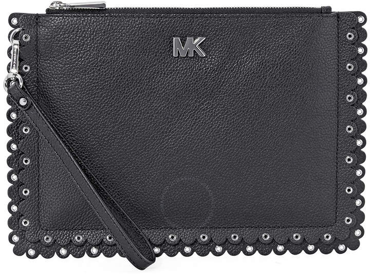 Michael Kors Pebbled Leather Medium Pouch- Black - ONE COLOR - STYLE