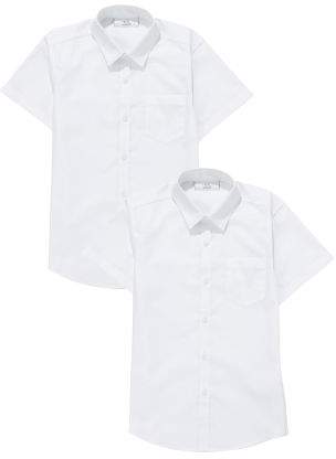 Boys White Short Sleeve Shirts Two Pack (3-16yrs) - White