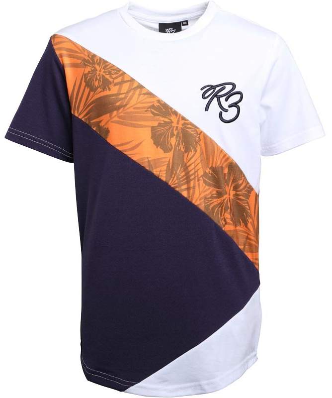 Ripstop Boys Argyll T-Shirt Navy/Orange