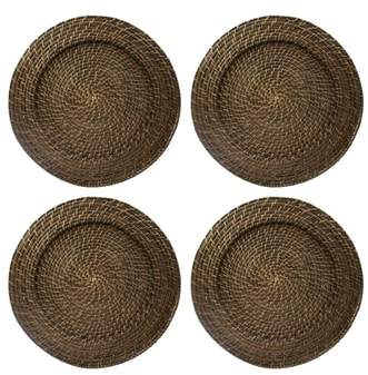 Set of 4 Rattan Charger Plates
