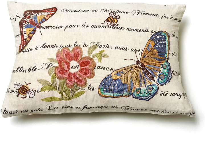 Off-White Marine Butterfly Throw Pillow