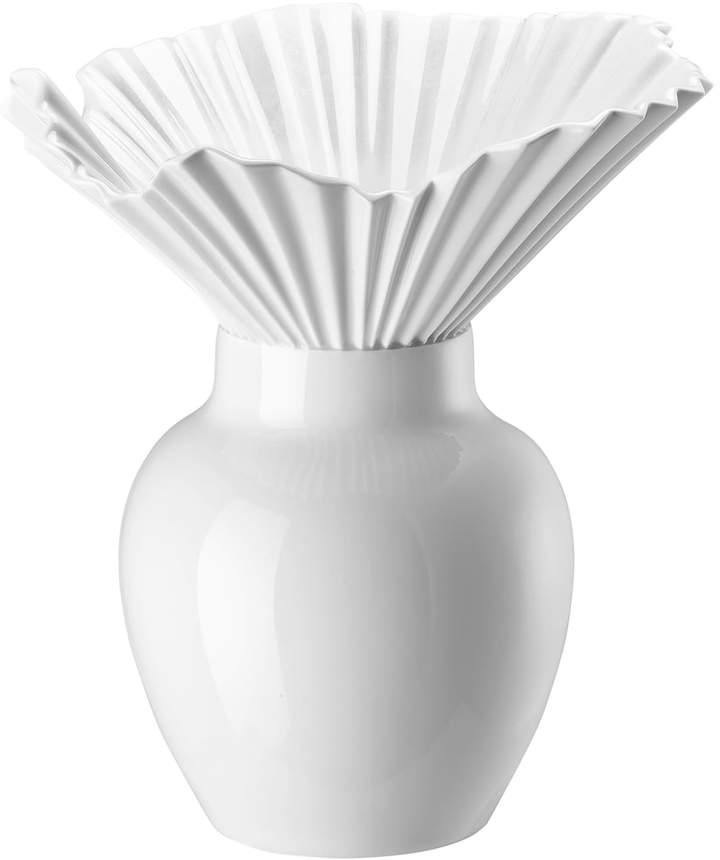 Falda Vase, Weiß glasiert