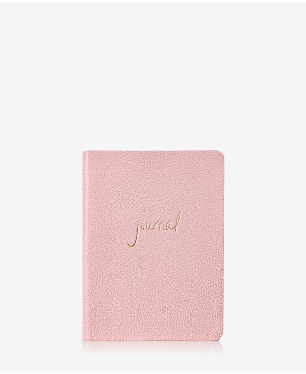 Medium Journal In Pale Pink French Goatskin Leather