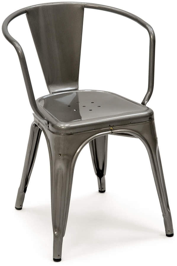 Tolix - A56 Armlehnstuhl Indoor, Stahl grau lasiert