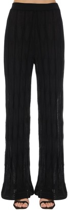 M Missoni FLARED WOOL & VISCOSE KNIT PANTS