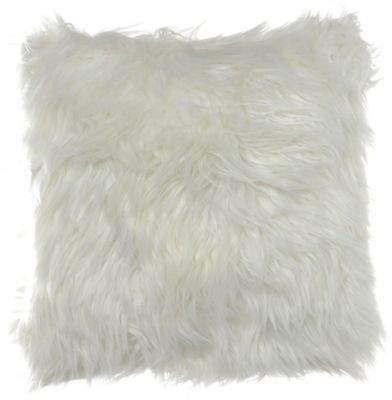 City Scene Shag Faux Fur 16-Inch Square Throw Pillow in Natural