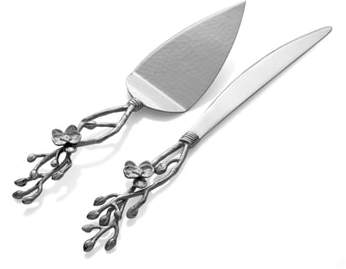 White Orchid 2-Piece Cake Serving Set