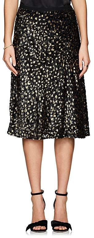 Women's Metallic Silk-Blend Midi-Skirt