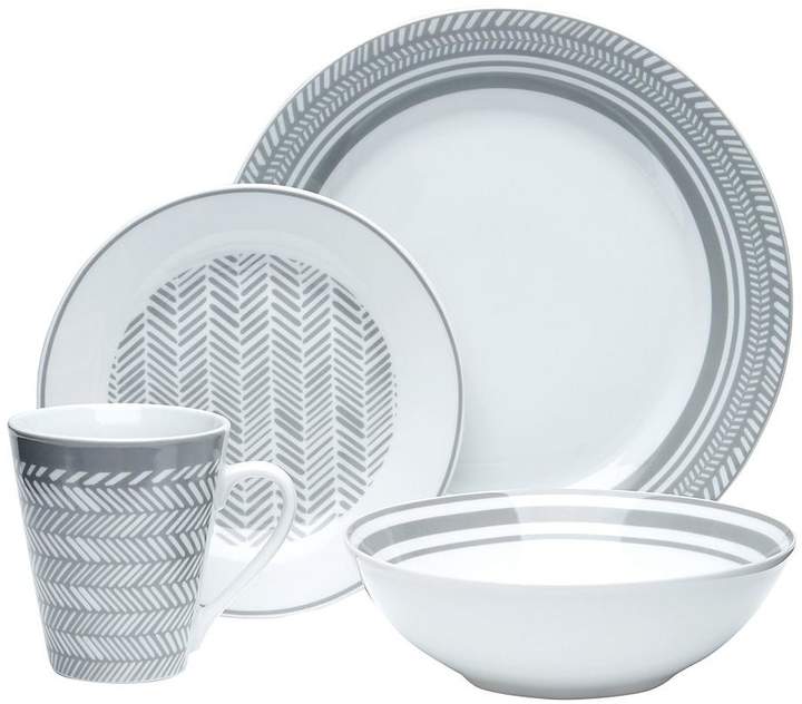WATERSIDE 32-Piece Herringbone Dinner Set
