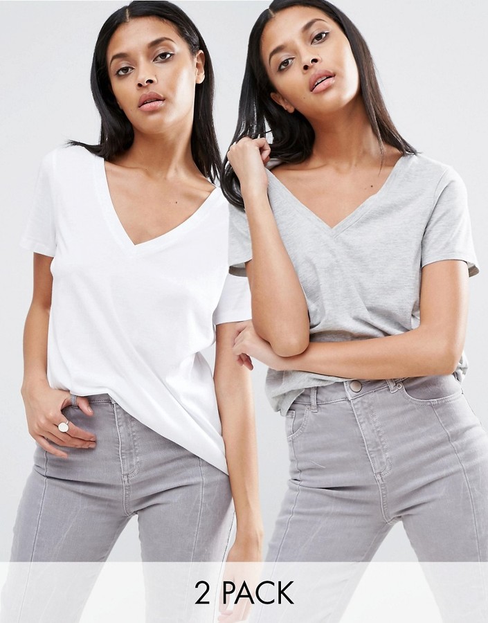 The Ultimate V- Neck Slouchy T-Shirt 2 Pack