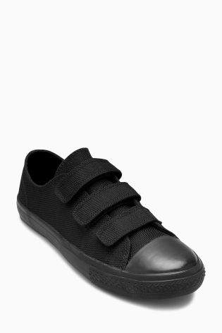 Boys Black Triple Strap Cordura Shoes (Older Boys) - Black