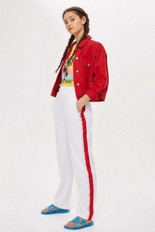 Tall glitter side striped pants