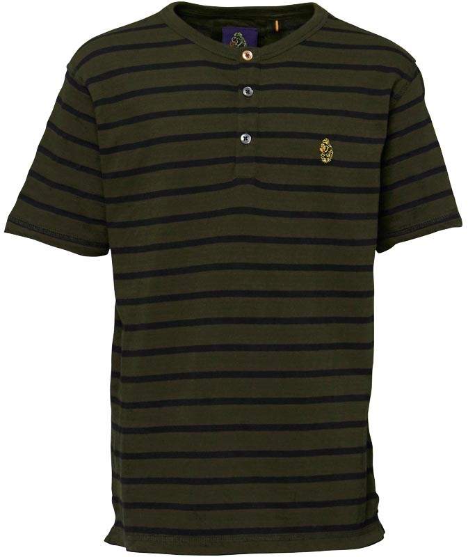 Jungen Glover Henley T-Shirt Olivengrün