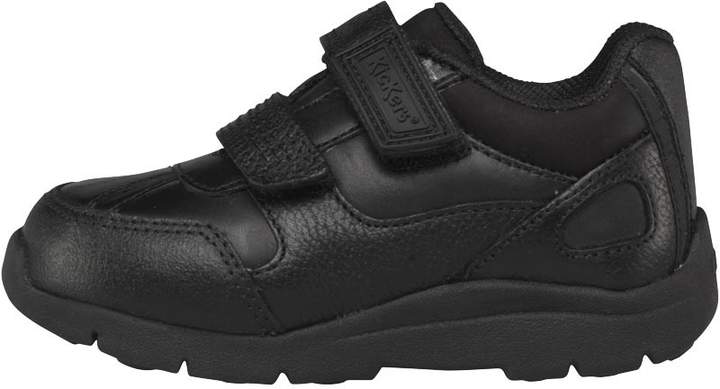 Infant Moakie Reflex Velcro Strap Leather Shoes Black