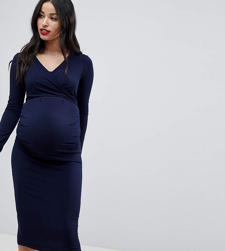 Maternity Bluebellle Maternity wrap front midi dress
