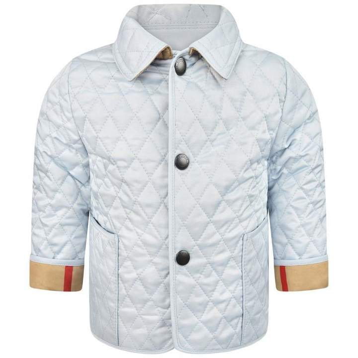 BurberryBaby Boys Pale Blue Quilted Colin Jacket