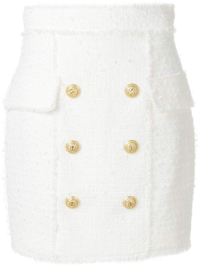 button-embellished skirt