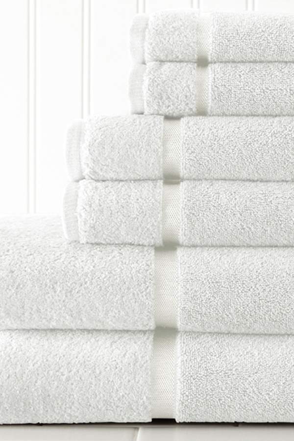 Amrapur Luxury Sheared Border 6-Piece Towel Set - White