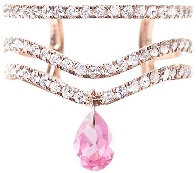 Rose Gold and Diamond Triple Band Spectrum Ring