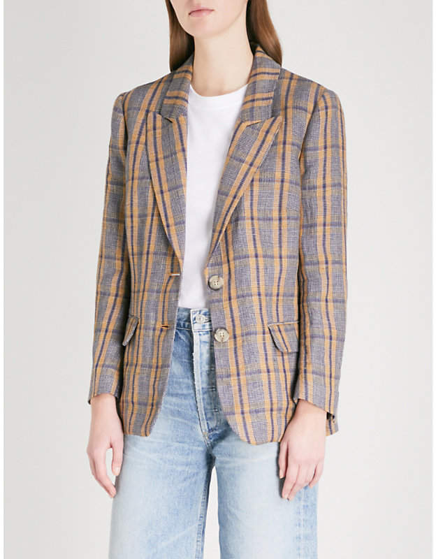 Isaure single-breasted linen jacket