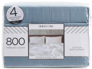 Made In India 800tc 6pc Cotton Rich Sateen Sheet Set