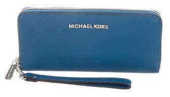 Michael Kors Jet Set Continental Wristlet - BLUE - STYLE