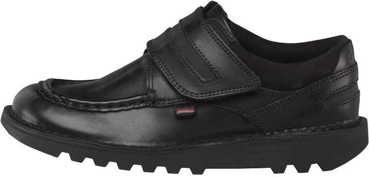 Junior Kick Cyba Velcro Strap Leather Shoes Black